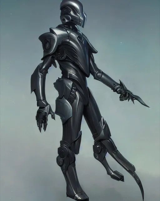 Image similar to smooth sleek pearlescent black wraithbone powerarmor, by greg rutkowski and mark brookes and jim burns and tom bagshaw and magali villeneuve, trending on artstation