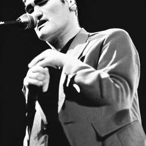 Prompt: stunning photography of morrissey on stage