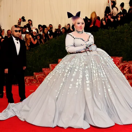 Image similar to photo of humpty dumpy at the met gala
