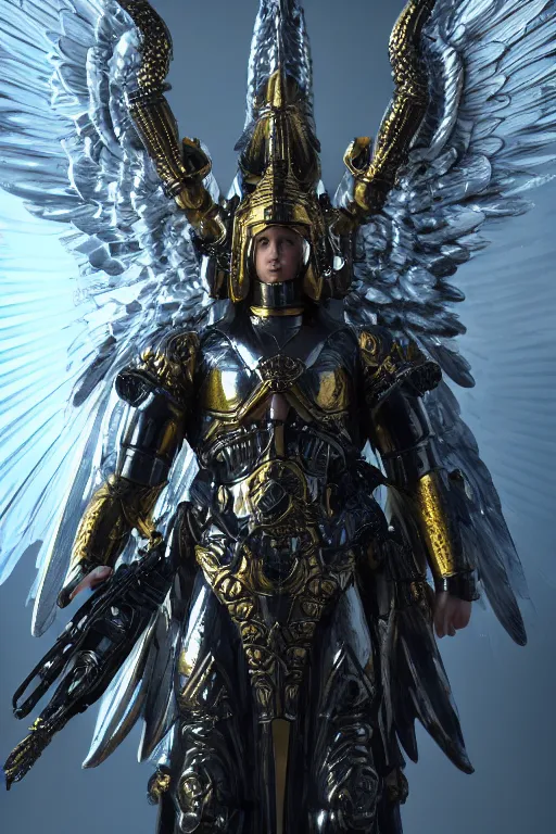 Image similar to archangel micheal by tsuyoshi nagano, illustration, cinematic lighting, hyperdetailed, 8 k, symmetrical, frostbite 3 engine, cryengine, dof, trending on artstation, digital art, crepuscular ray