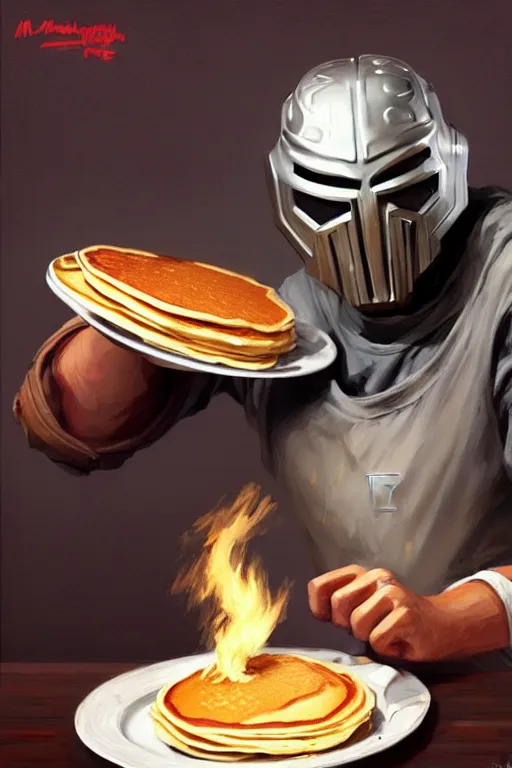 Image similar to mf doom as cooking pancakes animation pixar style,, fun, incredible detail, lighting poster by magali villeneuve, artgerm, jeremy lipkin and michael garmash, rob rey and kentaro miura style, trending on art station