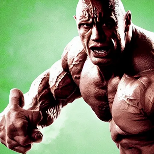 Image similar to the rock as the hulk