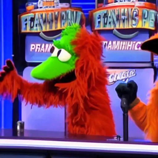 Prompt: Gritty versus Philly Phanatic on Family Feud