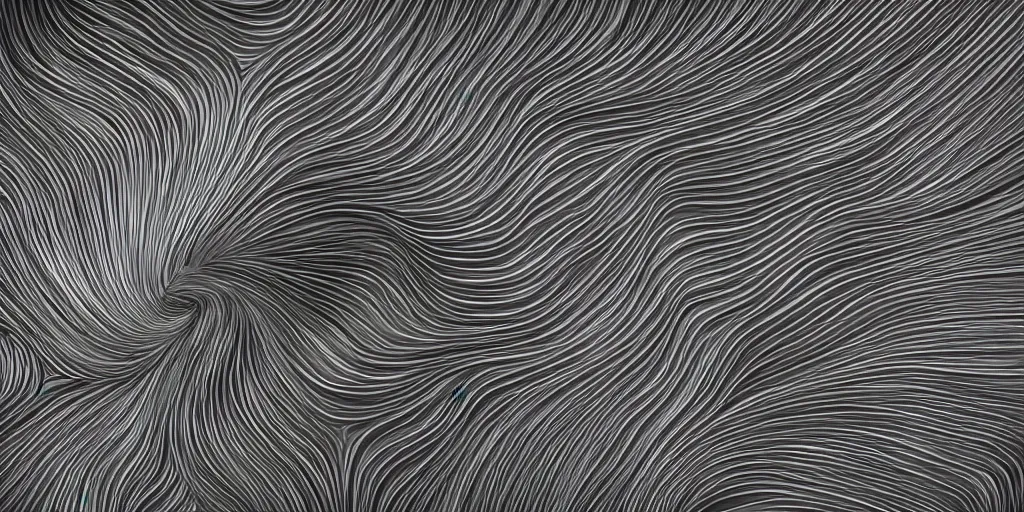 Image similar to generative art examples, vray render, rim lighting, black and white