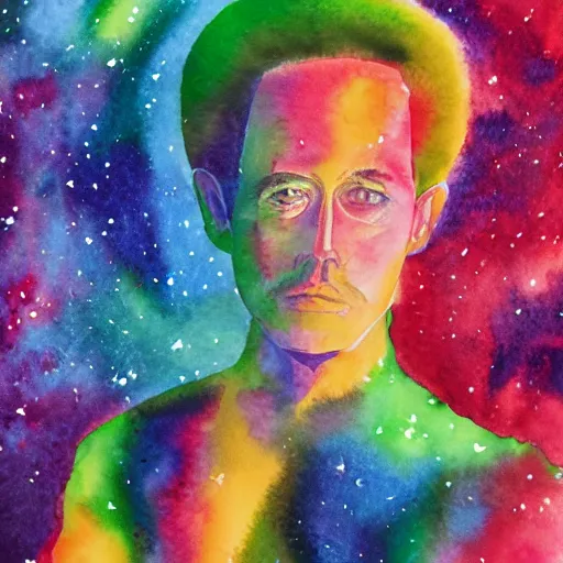 Image similar to Water color creator of universe self-portrait