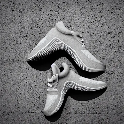 Image similar to a sneaker made of concrete, octane render,