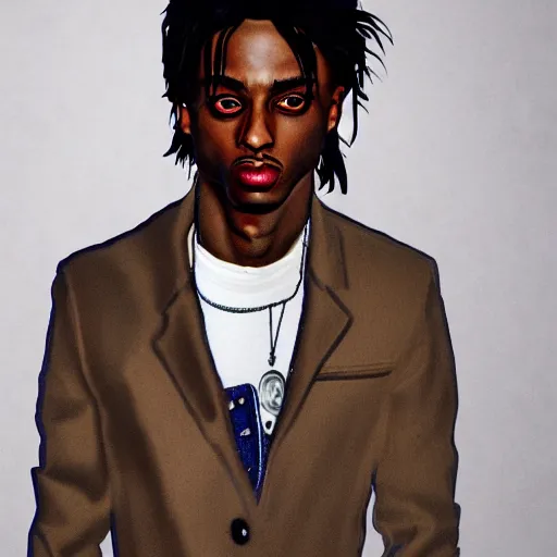 Prompt: playboi carti, photorealistic, detailed face, full body shot,