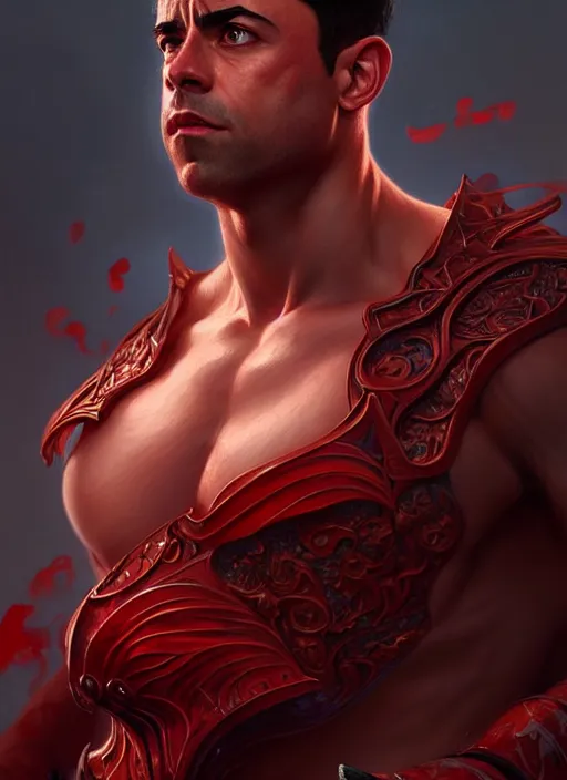 Prompt: portrait of aggressive xavi hernandez, d & d, muscular! red, fantasy, intricate, elegant, highly detailed, digital painting, artstation, concept art, smooth, sharp focus, illustration, art by artgerm and greg rutkowski and alphonse mucha