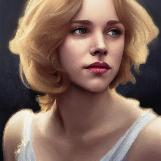 Prompt: Young blonde Rachel McAdams, highly detailed, digital painting, artstation, concept art, smooth, sharp focus, illustration, ArtStation, art by artgerm and greg rutkowski and alphonse mucha and J. C. Leyendecker and Edmund Blair Leighton and Katsuhiro Otomo and Geof Darrow and Phil hale and Ashley wood and Ilya repin and Charlie Bowater