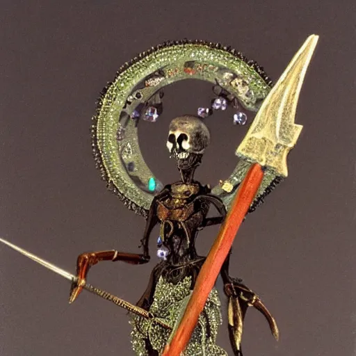 Image similar to photo of death with a fantasy bejewelled scythe