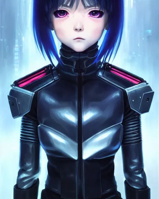 OpenDream - cyberpunk anime girl with futuristic armor covering her face