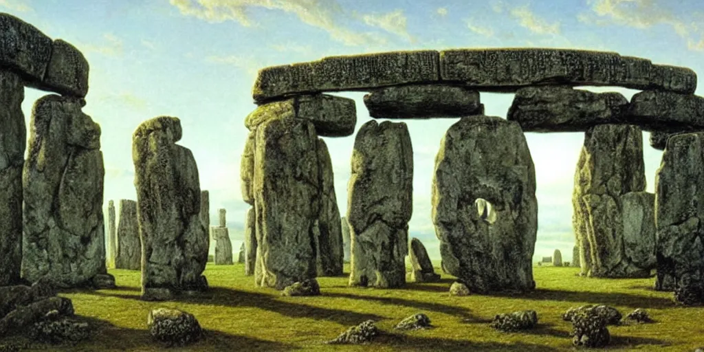 Prompt: stonehenge by ferdinand knab,