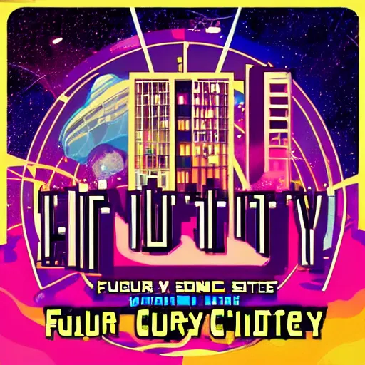 Prompt: future funk space city -768
