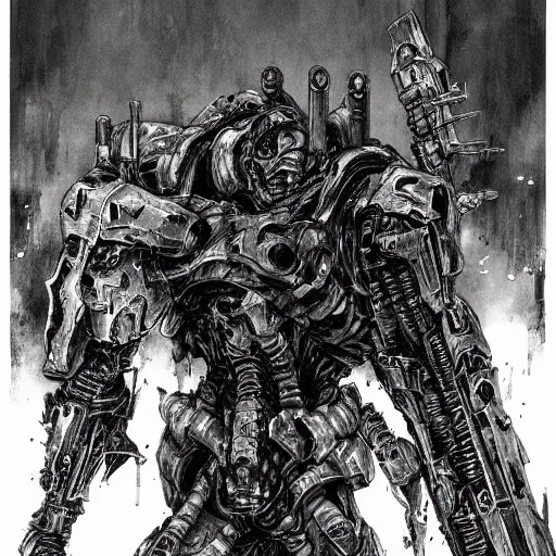 Image similar to doom slayer, tsutomu nihei art