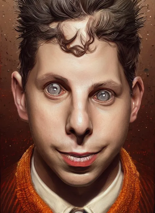 Image similar to portrait of Micheal Cera as a large Lovcraftian monster, fantasy, intricate, elegant, highly detailed, digital painting, artstation, concept art, smooth, sharp focus, illustration, art by artgerm and greg rutkowski