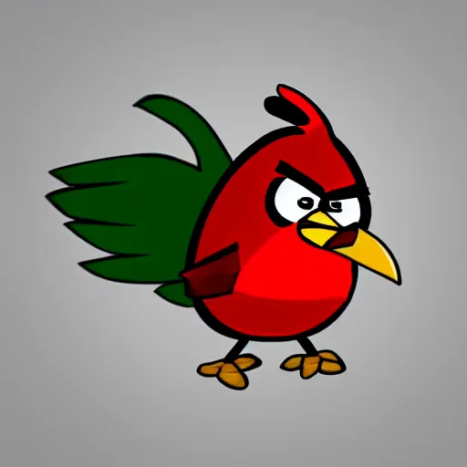 Image similar to drawing of red from angry birds wearing a gold chain