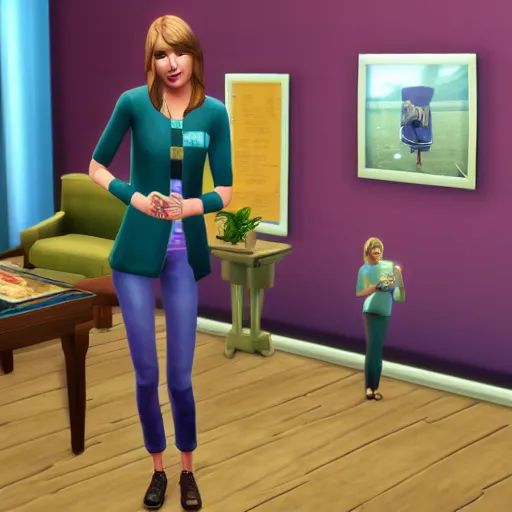 Prompt: of taylor swift as a sims 4 sims