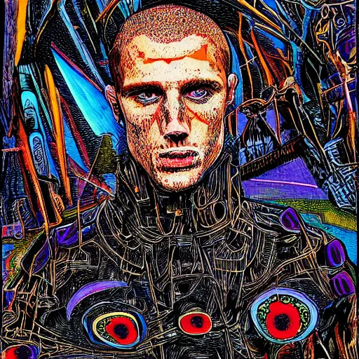 Image similar to portrait of zach hill by philippe druillet