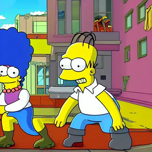 Image similar to Squid Game episode feature The Simpsons.