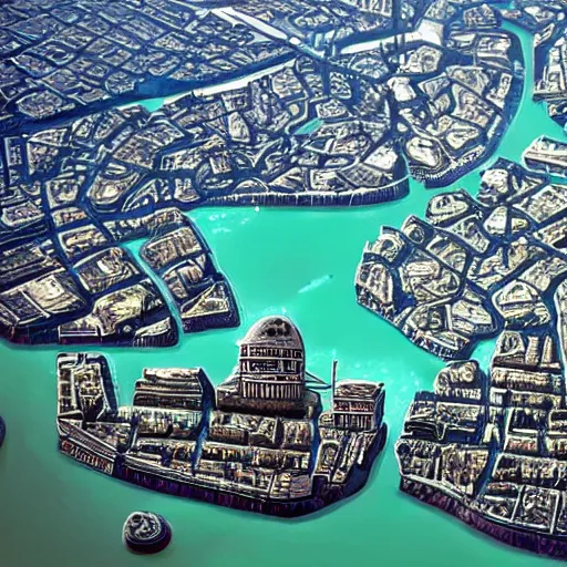 Prompt: underwater city of London