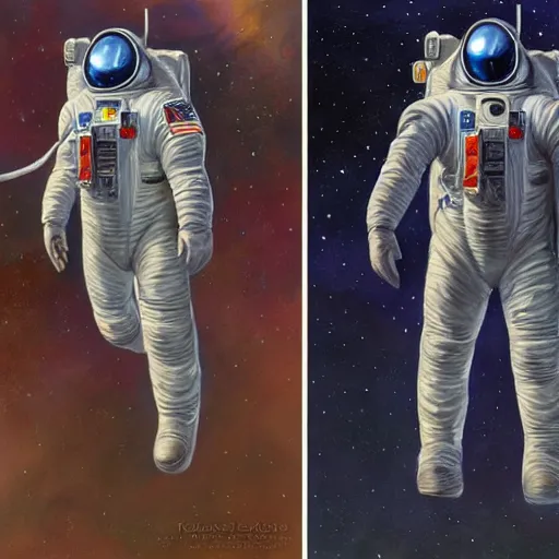 Image similar to Front and back character view of Astronaut by Donato Giancola