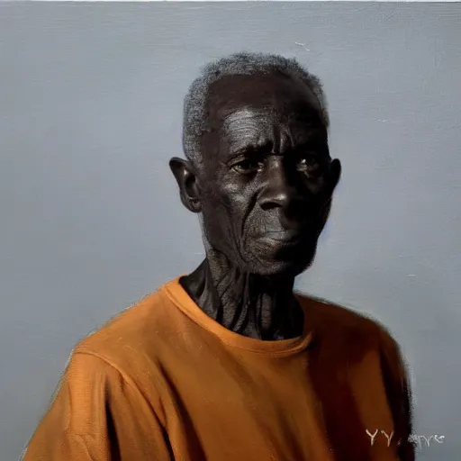 Prompt: a painting of a elder man by Lynette Yiadom-Boakye . details, smooth, sharp focus, illustration, realistic, cinematic, artstation, award winning, rgb , unreal engine, octane render, cinematic light, macro, depth of field, blur, red light and clouds from the back, highly detailed epic cinematic concept art CG render made in Maya, Blender and Photoshop, octane render, excellent composition, dynamic dramatic cinematic lighting, aesthetic, very inspirational, arthouse.