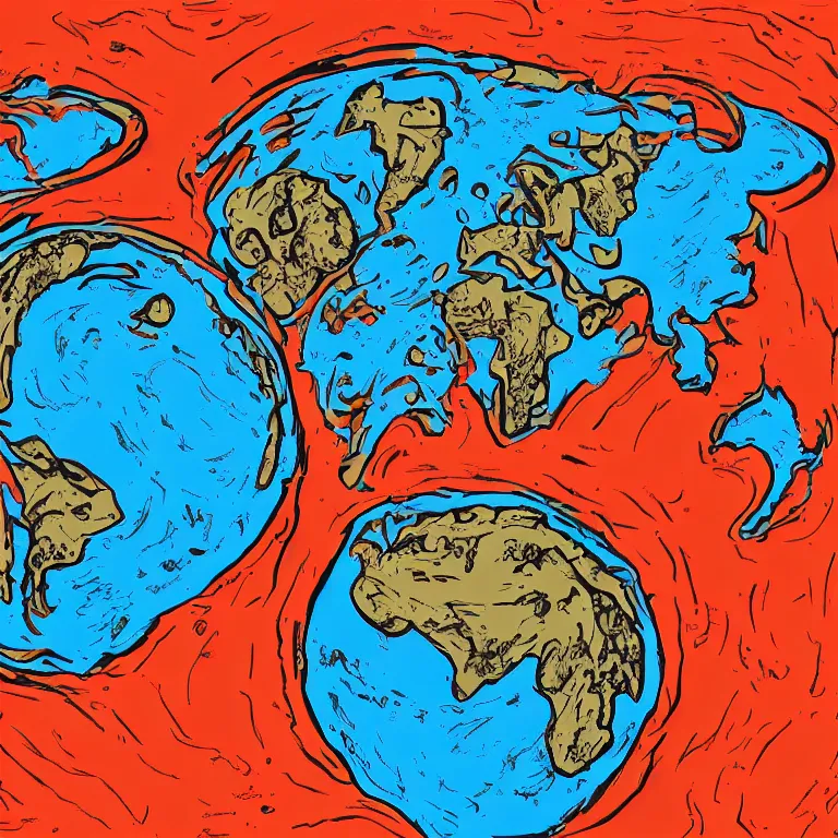 Prompt: Skull shaped planet earth in the style of Mars Chris