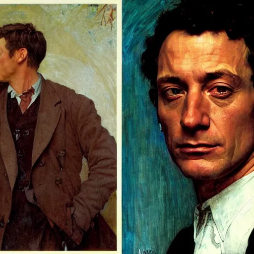 Prompt: portrait of jason isaacs, long shot, bouguereau, norman rockwell, mucha