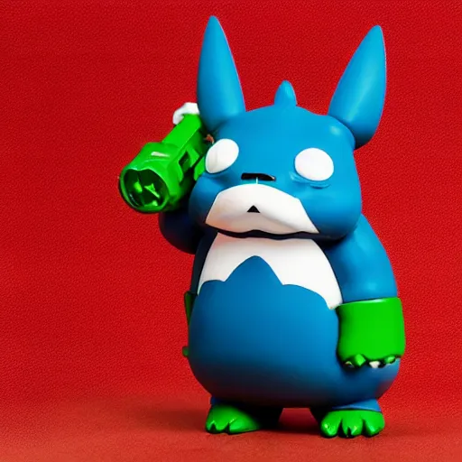 Image similar to nintendo, butcher billy, totoro, stop motion, vinyl action figure