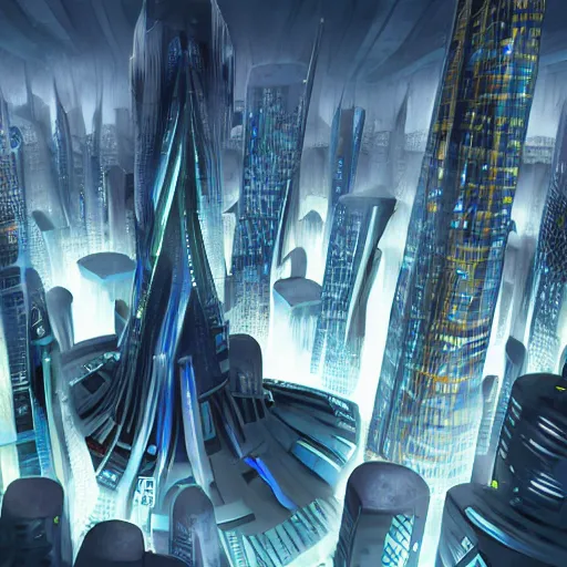 Prompt: futuristic city using conceptual art, concept art