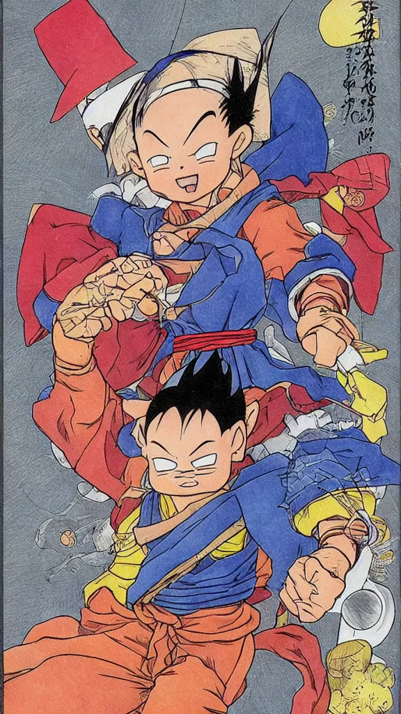 Image similar to Portrait of a wizard, sharp edges, by Akira Toriyama