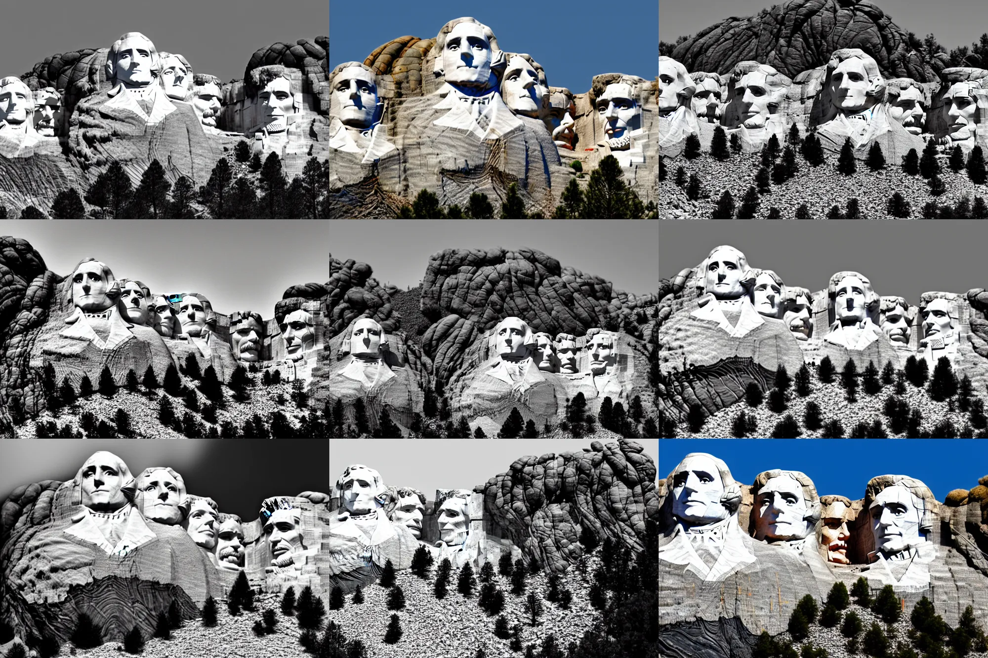 Prompt: Photograhy of the demolition of the Mount Rushmore, Canon 5D Mark III