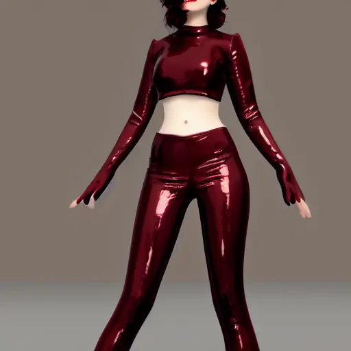 Prompt: a curvy feminine pale goth cutie with a thin waist in a regal tight dark red leather sequined outfit, cgsociety, photorealistic, sublime-comforting ambience, 16k, smooth, sharp focus, trending on ArtStation, volumetric lighting, fully clothed, worksafe