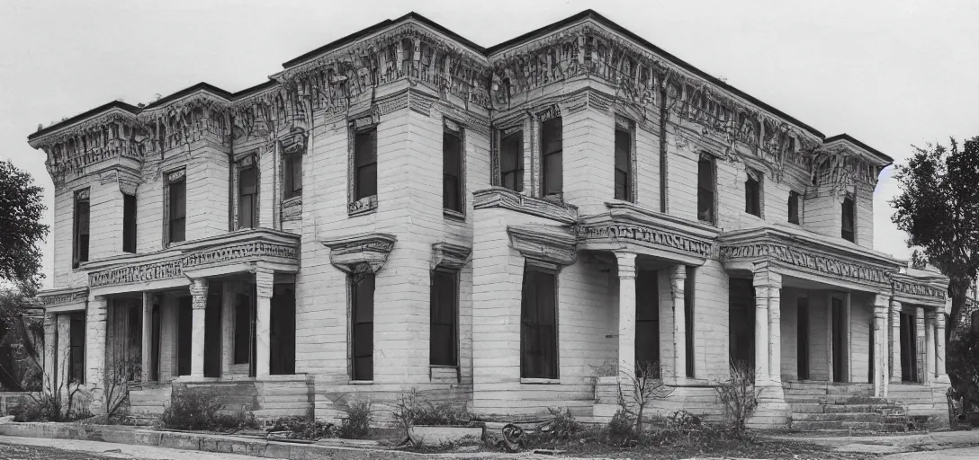 Prompt: egyptian revival house on south side of chicago.