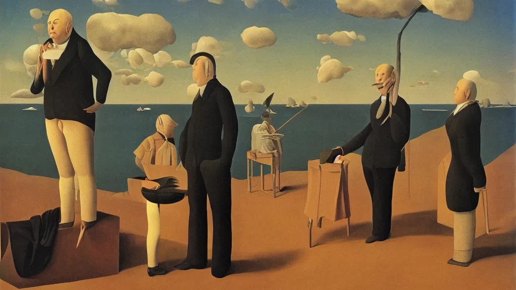 Prompt: Gulliver Travels by Magritte