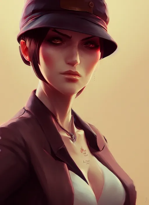 Image similar to female mafia boss, wide angle view, highly detailed, artgerm, cushart krenz, trending on artstation, soft light, sharp focus, illustration, character design, concept art