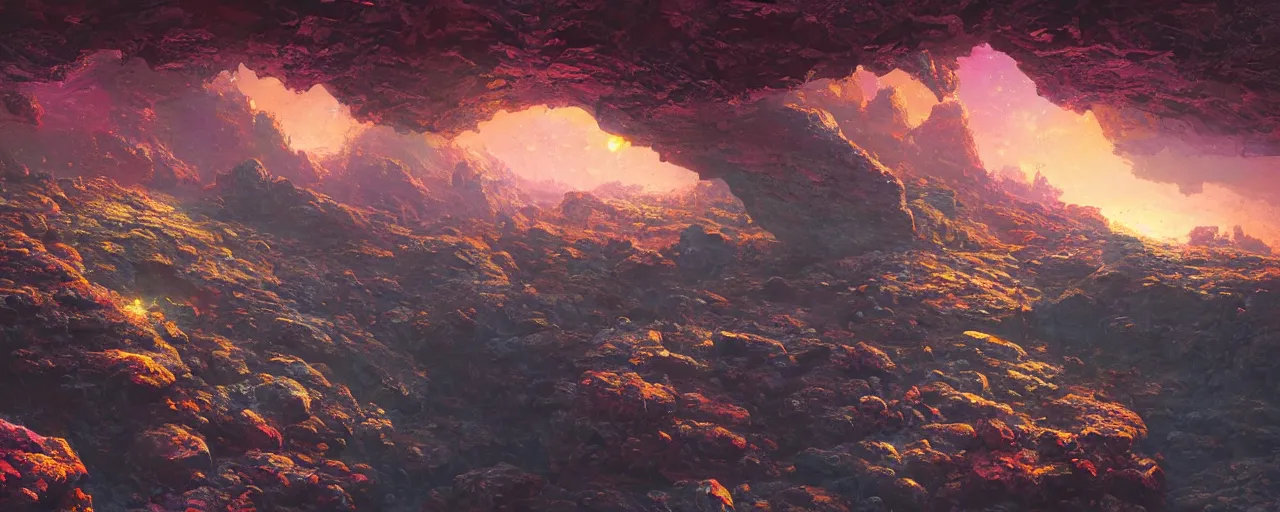 Prompt: ” barren rocky asteroid with massive canyon, [ cinematic, detailed, epic, widescreen, opening, establishing, mattepainting, photorealistic, realistic textures, octane render, art by paul lehr ] ”