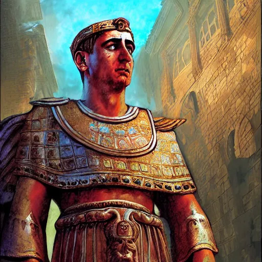 Prompt: Roman Emperor Constantine the great by Marc Simonetti