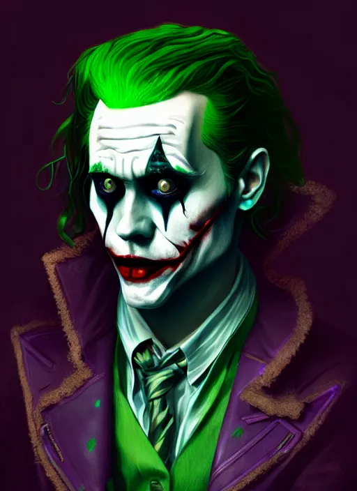 Image similar to portrait of jared leto as the joker, green hair, intricate, elegant, glowing lights, highly detailed, digital painting, artstation, concept art, sharp focus, illustration, art by wlop, mars ravelo and greg rutkowski