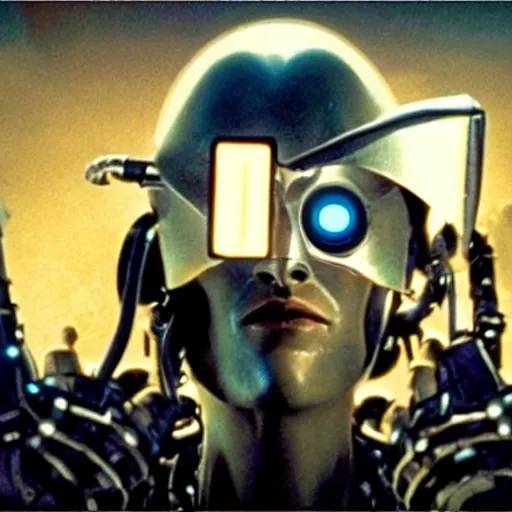 Prompt: movie still of a cyborg, cinematic composition, cinematic light, by alejandro jodorowsky