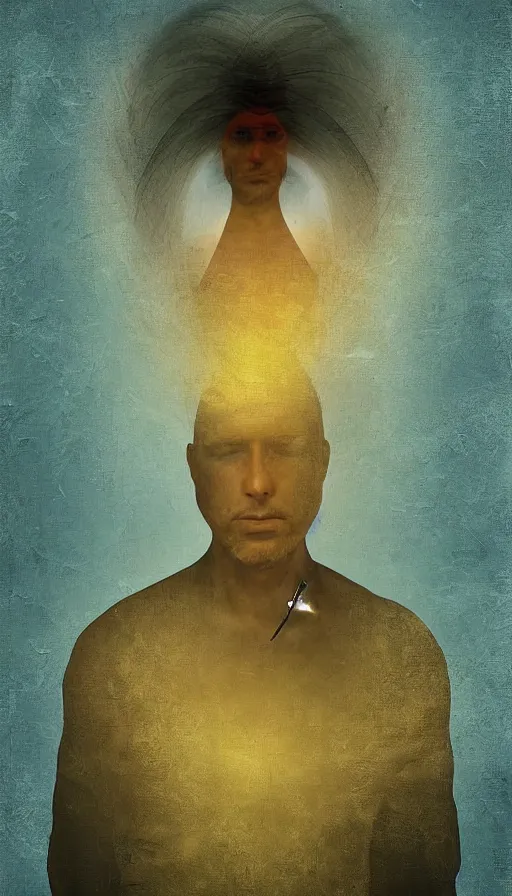 Image similar to portrait of a digital shaman, by peter holme iii