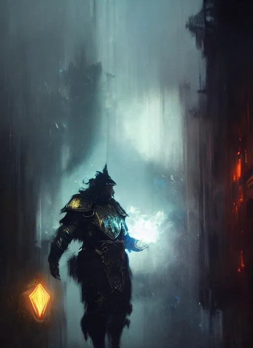 Prompt: jonah hill as mage wearing arcane light armor and a cape, fantasy, cinematic lighting, by jeremy mann