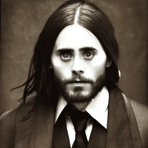 Image similar to jared leto antique photograph