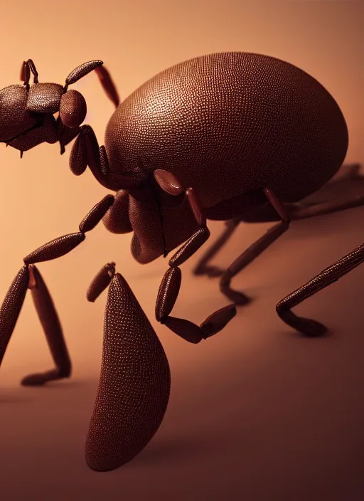 Image similar to giant ant with trunk, concept art, beautifully backlit, highly intricate, detailed painting, aesthetic octane render, 8 k hd resolution