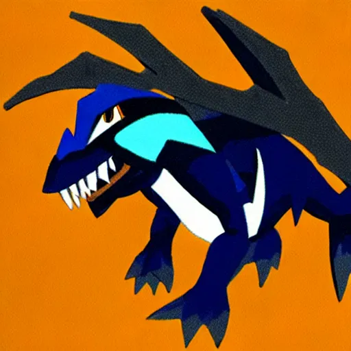 Image similar to garchomp in the style of { { { [ [ [ [ [ [ r. j. palmer ] ] ] ] ] ] ] } } }