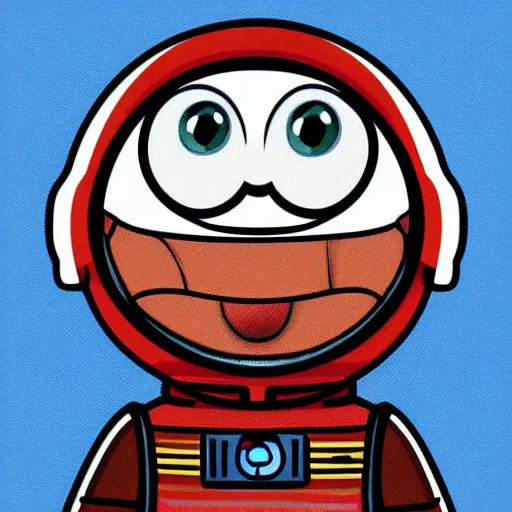 Prompt: shrimp astronaut cartoon character drawing digital art