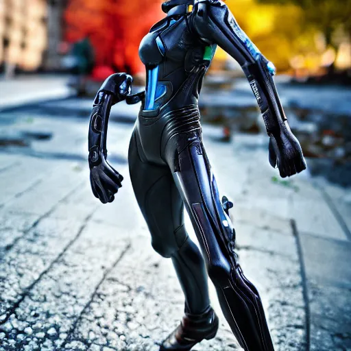 Image similar to Samus Aran, portrait, XF IQ4, 150MP, 50mm, f/1.4, ISO 200, 1/160s, natural light