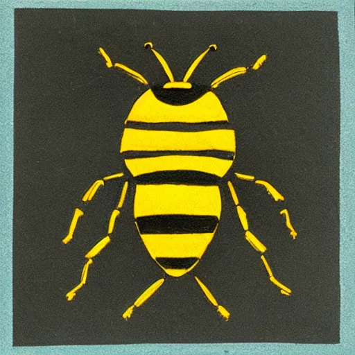 Image similar to a bee in the style of bauhaus, symmetric,