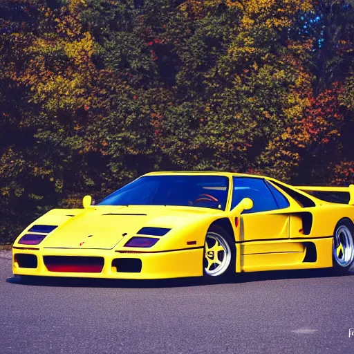 Image similar to ferrari f 4 0, photo of the year, golden hour, highly detailed