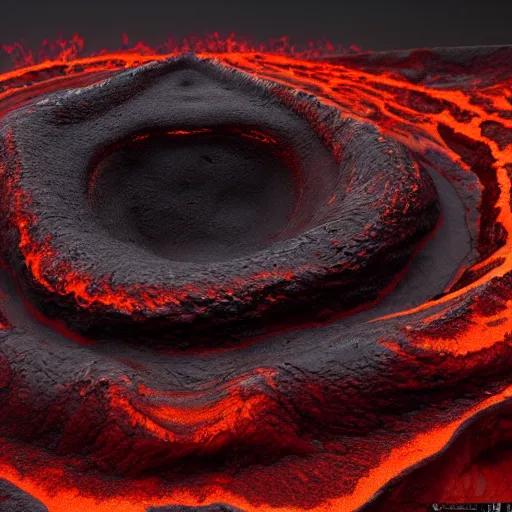 Image similar to sculpture made out of molten lava, CGSociety, photorealistic, highly detailed, sharp, not blurry, ultra-photorealistic, postprocessing, 8k